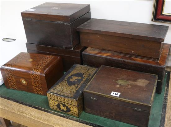 Thirteen various 19th century boxes